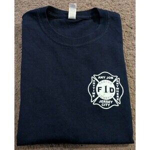 Jersey City Fire Department Rescue 1 Anytime Anywhere Any Job T-Shirt Men's S